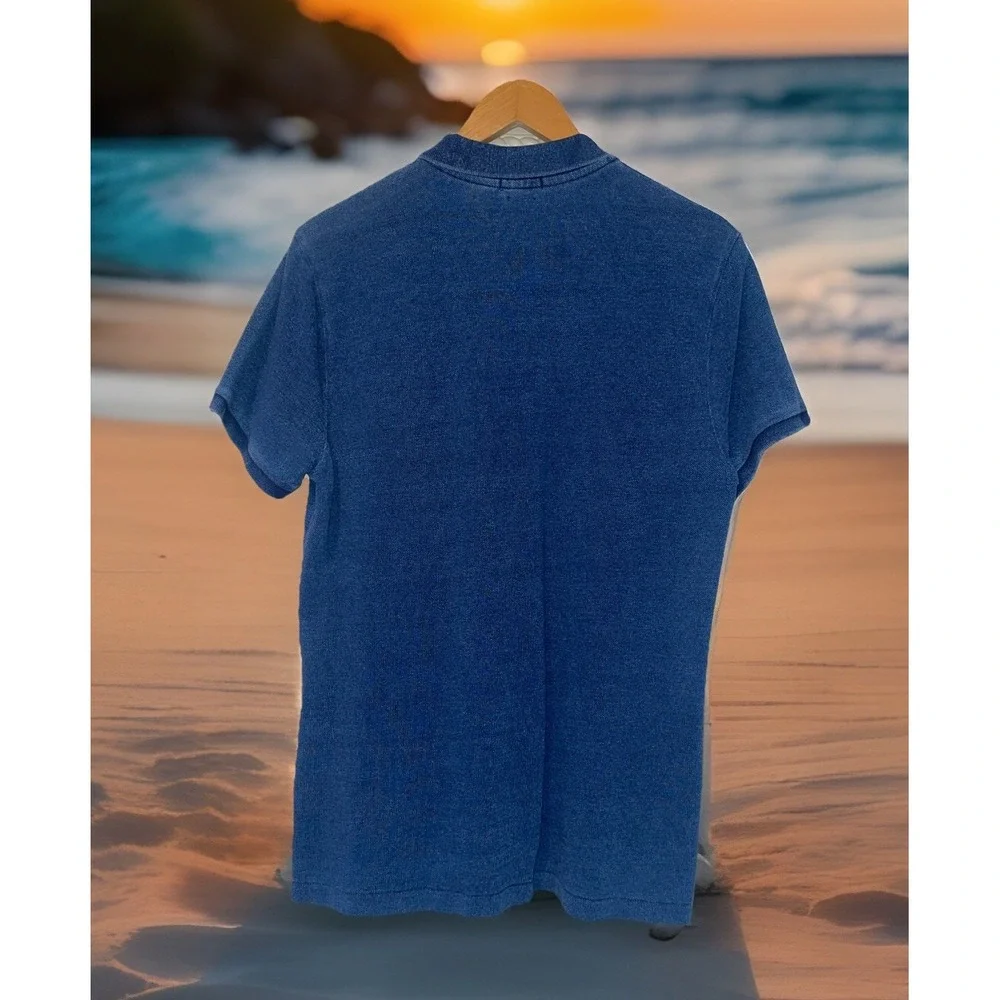 Polo Ralph Lauren Shirt Men XL Blue Skinny Fit Faded Look Pony‎ Logo Preppy